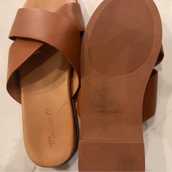 Madewell The Louisa Crisscross Slides in a brown leather finish - Picture 4 of 5